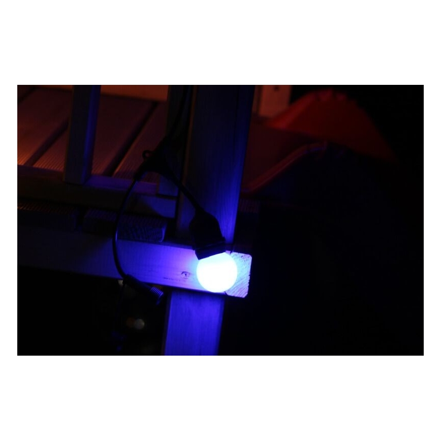 SET 2x LED Lamp PARTY E27/0,5W/36V blauw