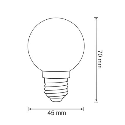 SET 2x LED Lamp PARTY E27/0,5W/36V rood