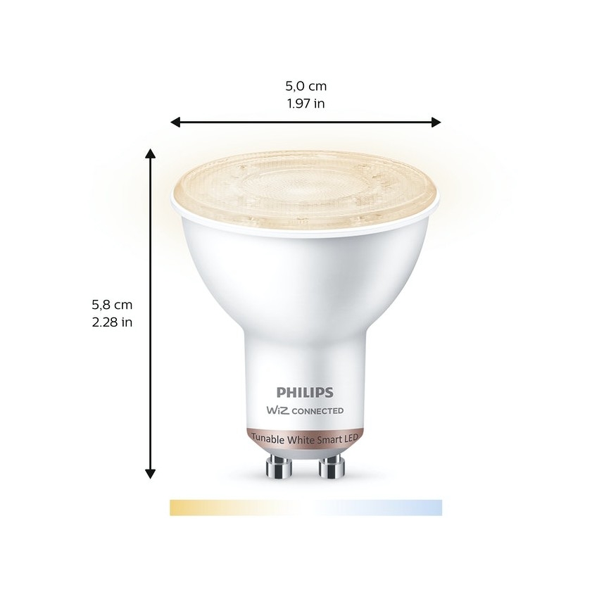SET 2x LED Lamp Philips SMART PAR16 GU10/4,7W/230V 2700-6500K Wi-Fi CRI 90 - Wiz