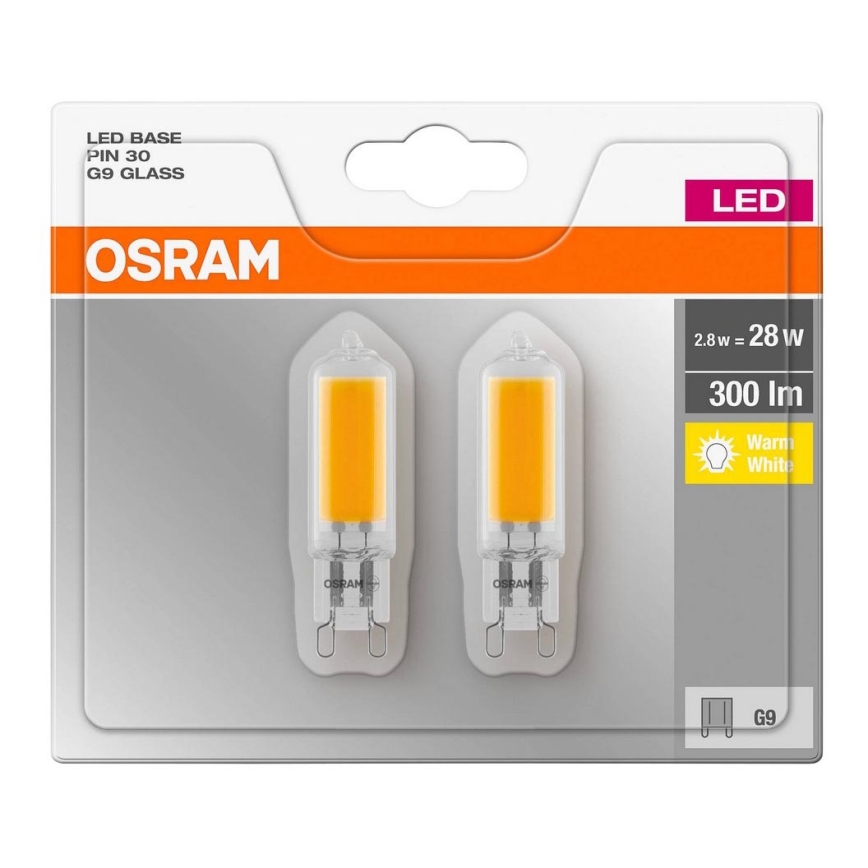 SET 2x LED Lamp PIN G9/2,8W/230V 2700K - Osram