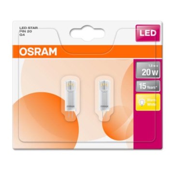 SET 2x LED Lamp STAR G4/1,8W/12V 2700K - Osram