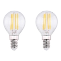 SET 2x LED Lamp VINTAGE E14/4W/230V 2700K - Globo 10589-2K