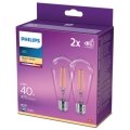 SET 2x LED Lamp VINTAGE Philips ST64 E27/4,3W/230V 2700K