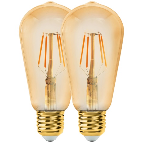 SET 2x LED Lamp VINTAGE ST64 E27/6W/230V 2200K - Eglo 11783