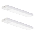 SET 2x LED oplaadbare meubelverlichting met bewegings- en schemersensor VIRO LED/1W/3,7V 800 mAh 3000/4000/6500K 20 cm wit