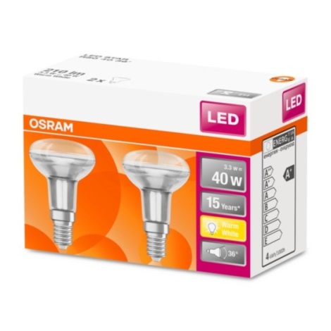 SET 2x LED Reflectorlamp STAR E14/3,3W/230V 2700K - Osram