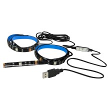 SET 2x LED RGB Strip LED-RGB/4,8W/USB TV backlight