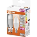 SET 2x LED RGBW dimbare lamp B38 E14/4,9W/230V 2700K + afstandsbediening - Osram