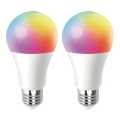 SET 2x LED RGBW dimbare lamp MESH Smart A60 E27/12W/230V 2700-6500K + afstandsbediening - Aigostar