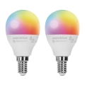 SET 2x LED RGBW dimbare lamp MESH Smart G45 E14/6,5W/230V 2700-6500K - Aigostar
