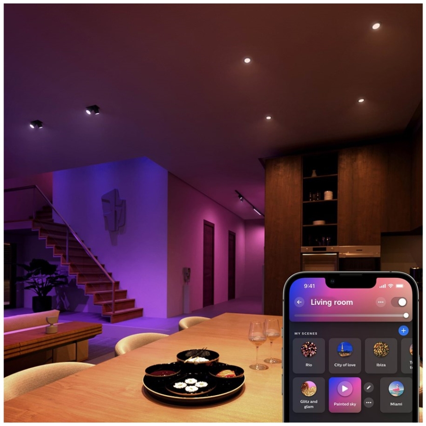 SET 2x LED RGBW dimbare lamp Philips Hue White And Color Ambiance GU5,3/MR16/6,3W/12V 2000-6500K