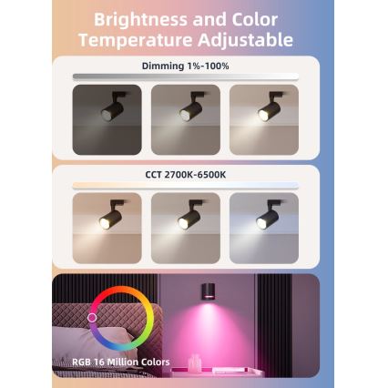 Set van 2x dimbare LED RGBW-lampen MESH GU10/6,5W/230V 2700-6500K Wi-Fi - Aigostar