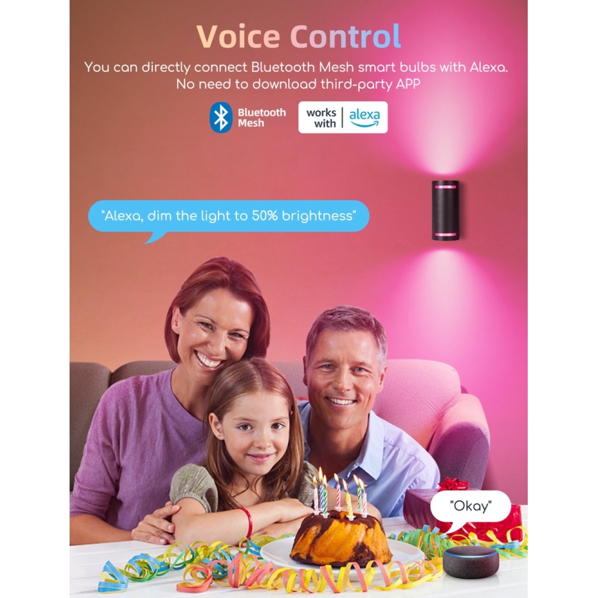 Set van 2x dimbare LED RGBW-lampen MESH GU10/6,5W/230V 2700-6500K Wi-Fi - Aigostar