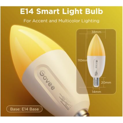 SET 2x LED RGBWW Dimbare lamp E14/5W/230V 2700-6500K Wi-Fi - Govee