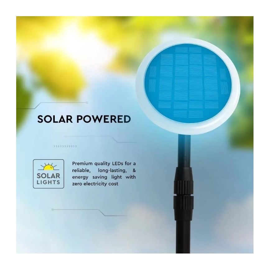 SET 2x LED Verstelbare zonnelamp GARDEN LED/3W/5V 42-80 cm 4000K IP65