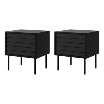 SET 2x Nachtkastje CORTINA 51x45 cm zwart