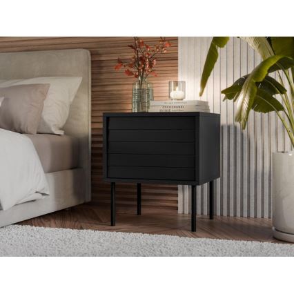 SET 2x Nachtkastje CORTINA 51x45 cm zwart