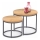 SET 2x Salontafel OREO Ø 43/53 cm antraciet/gouden eik