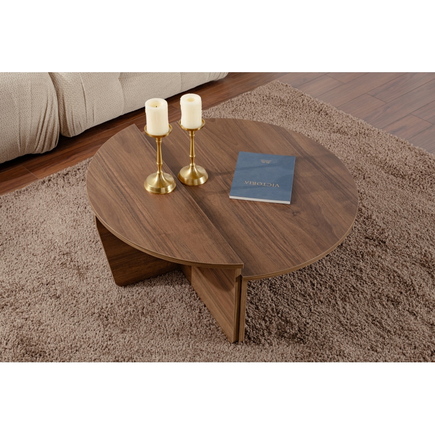 SET 2x Salontafel ORION walnoot