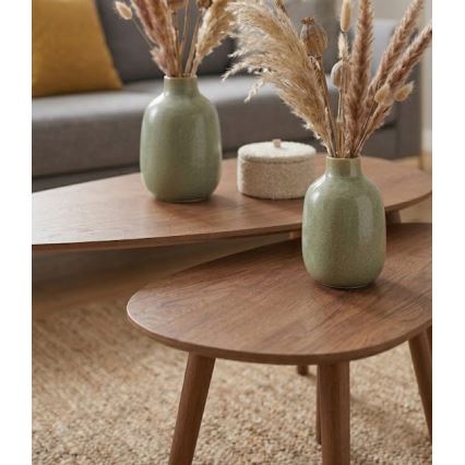 SET 2x Salontafel SOLE 60/80x30/40 cm walnoot