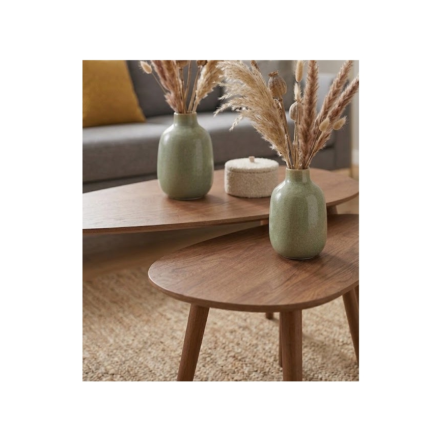 SET 2x Salontafel SOLE 60/80x30/40 cm walnoot