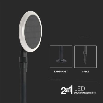 SET 2x LED Verstelbare solar tuinlamp GARDEN LED/3W/5V 42-80 cm 4000K IP65 1000 mAh