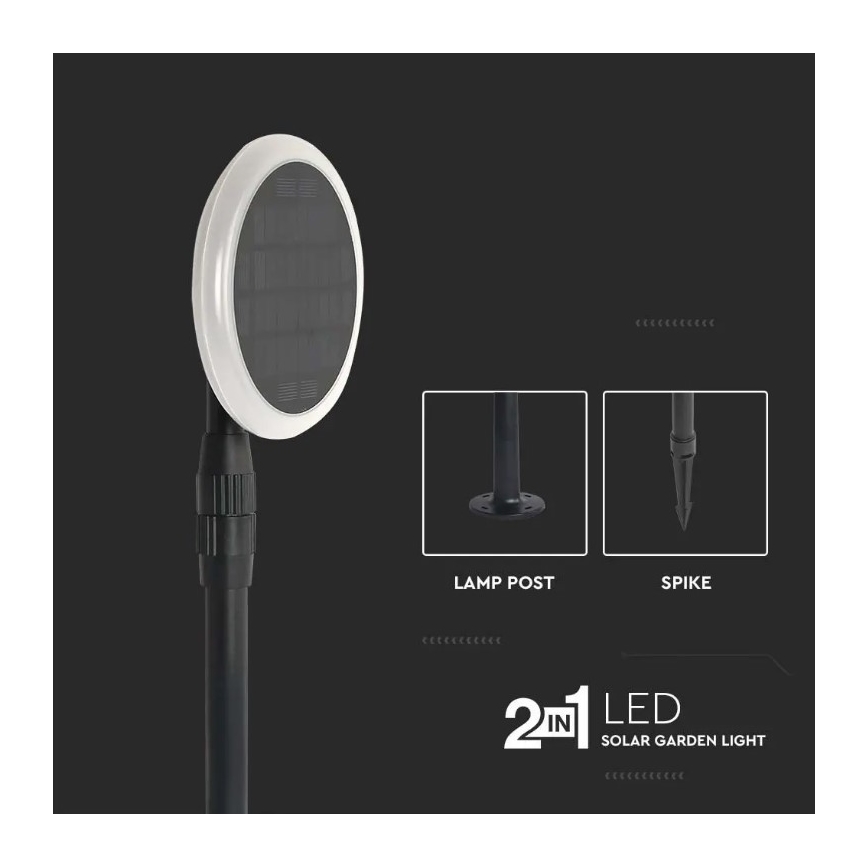 SET 2x LED Verstelbare solar tuinlamp GARDEN LED/3W/5V 42-80 cm 4000K IP65 1000 mAh