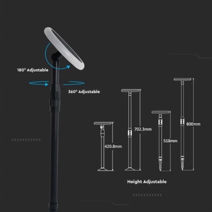 SET 2x LED Verstelbare solar tuinlamp GARDEN LED/3W/5V 42-80 cm 4000K IP65 1000 mAh