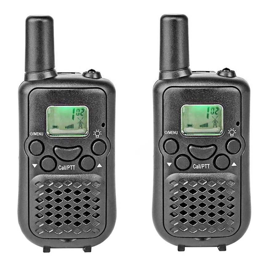 SET 2x Walkietalkie met LED-licht 3xAAA bereik 5 km