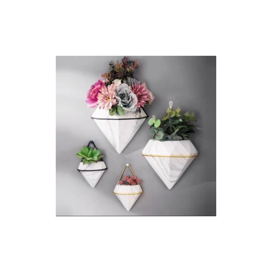 SET 2x Wand Bloempot SEMELA 23x20 cm goud