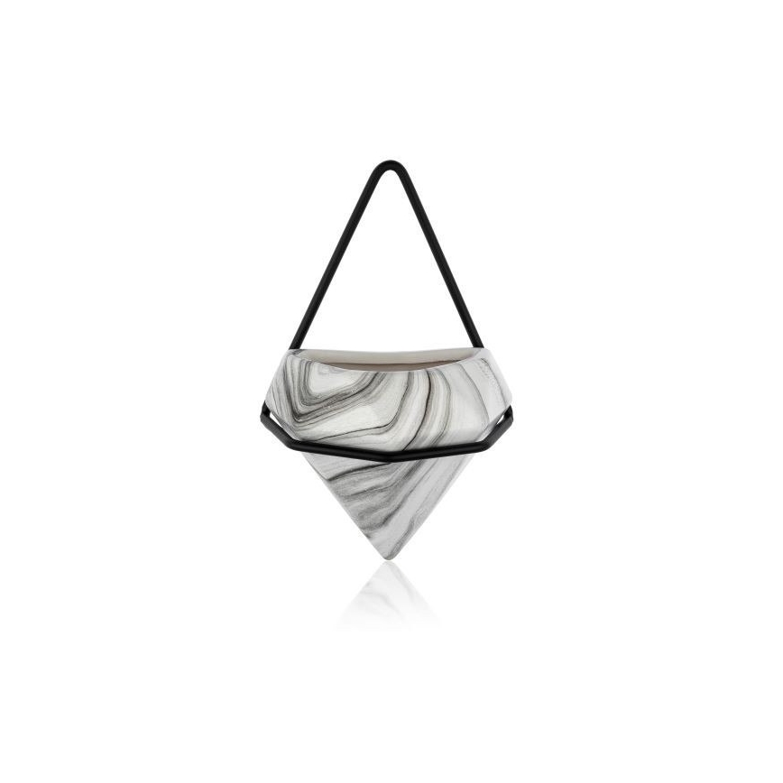 SET 2x Wand Bloempot SEMELA 23x20 cm zwart