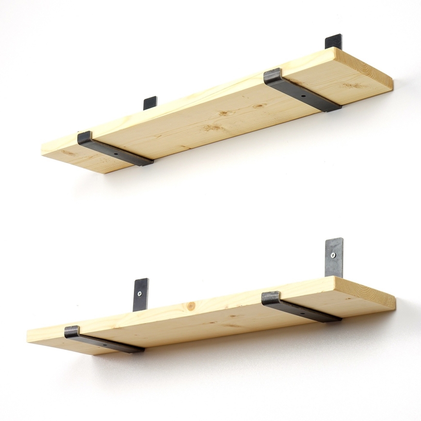 SET 2x Wandplank 16x60 cm vurenhout