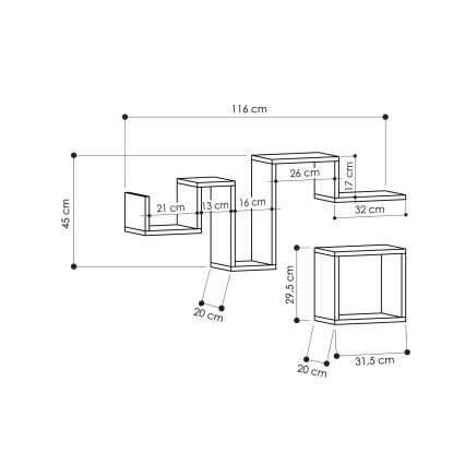 SET 2x Wandplank FOLLOW antraciet