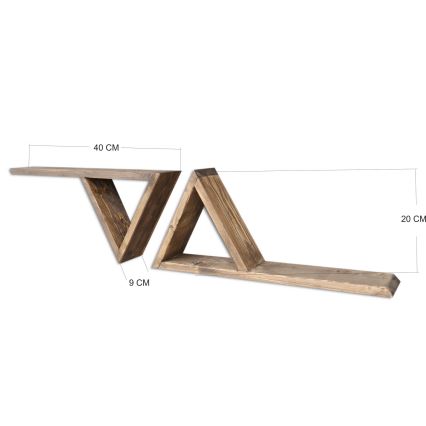 SET 2x Wandplank vurenhout