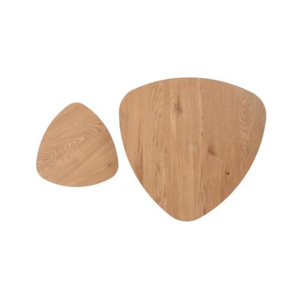 SET 2x Zijtafel NICEA diameter 40/60 cm goud eiken/zwart