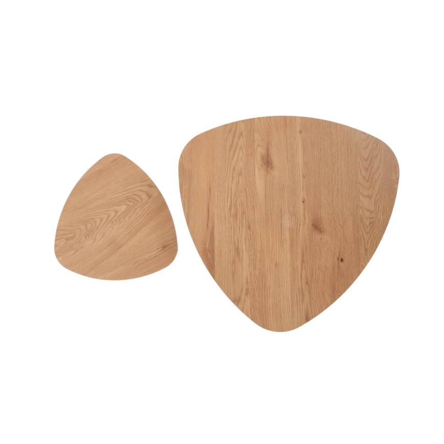 SET 2x Zijtafel NICEA diameter 40/60 cm goud eiken/zwart