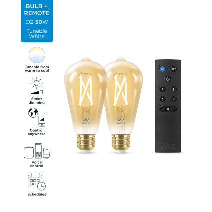 SET 2x Dimbare LED Lamp ST64 E27/7W/230V 2000-5000K CRI 90 Wi-Fi + afstandsbediening - WiZ