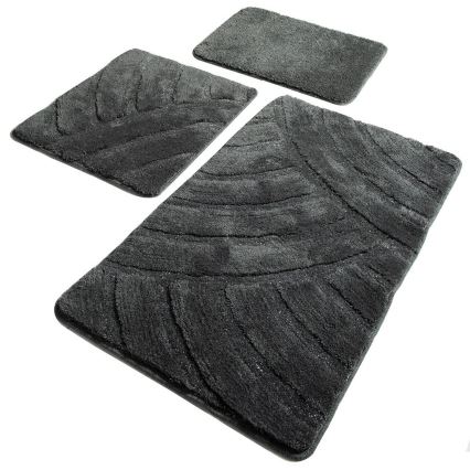 SET 3x Badkamer mat ALYA 60/60/100 cm antraciet