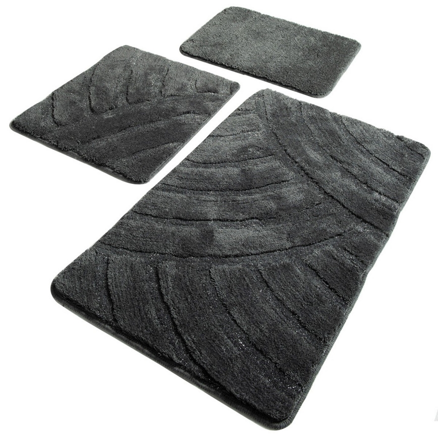 SET 3x Badkamer mat ALYA 60/60/100 cm antraciet
