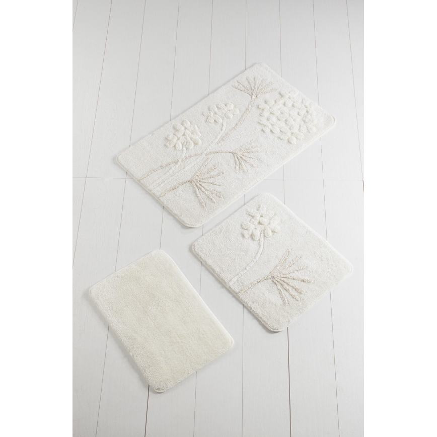SET 3x Badkamer mat ORKIDE 60/60/100 cm beige