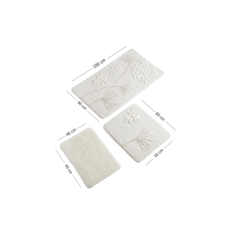 SET 3x Badkamer mat ORKIDE 60/60/100 cm beige