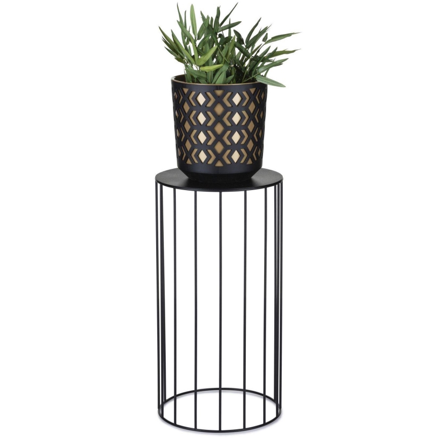 SET 3x Bloemen standaard LOFT zwart