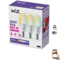 SET 3x Dimbare LED Lamp C37 E14/4,9W/230V 2700-6500K CRI 90 Wi-Fi - WiZ