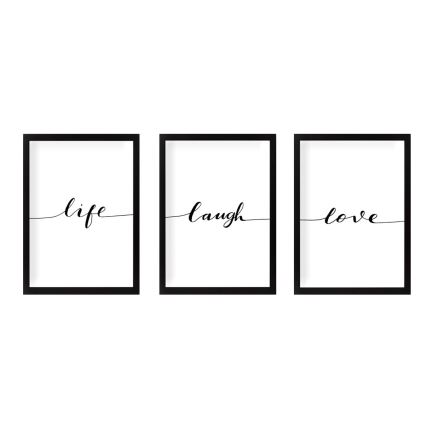 SET 3x Foto in een fotolijstje 24x29 cm zwart