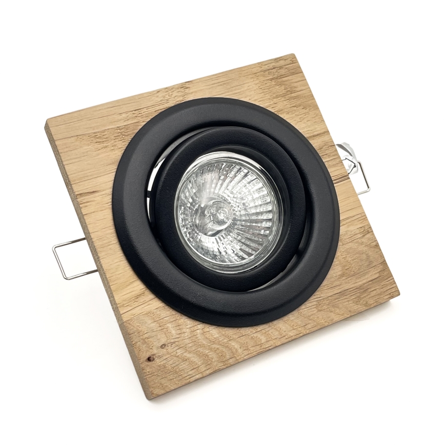 SET 3x Inbouwverlichting TOBBY 1xG9/20W/230V 11,5x11,5 cm eiken/zwart