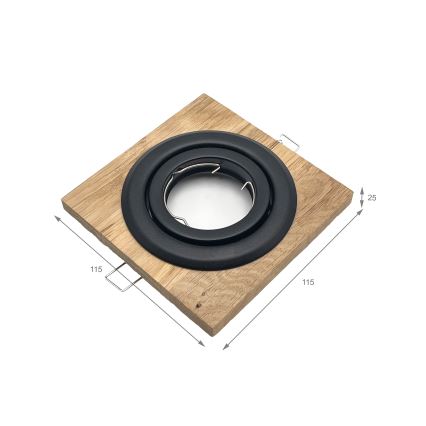 SET 3x Inbouwverlichting TOBBY 1xG9/20W/230V 11,5x11,5 cm eiken/zwart