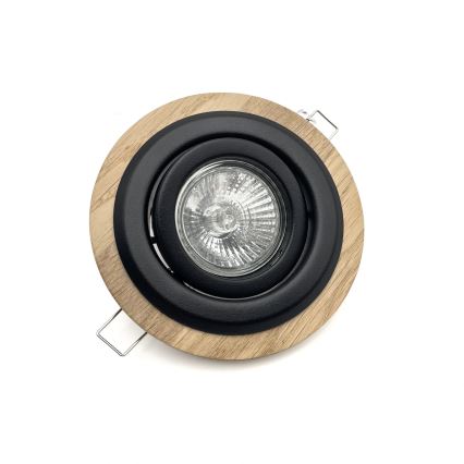 SET 3x Inbouwverlichting TOBBY 1xG9/20W/230V diameter 11,5 cm eiken/zwart