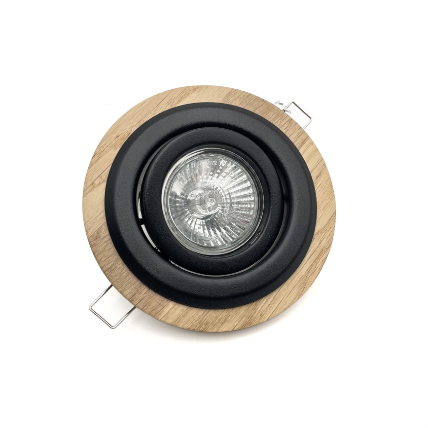 SET 3x Inbouwverlichting TOBBY 1xG9/20W/230V diameter 11,5 cm eiken/zwart
