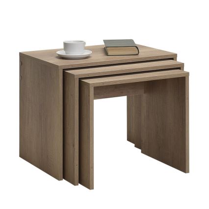 SET 3x Koffie Tafel bruin