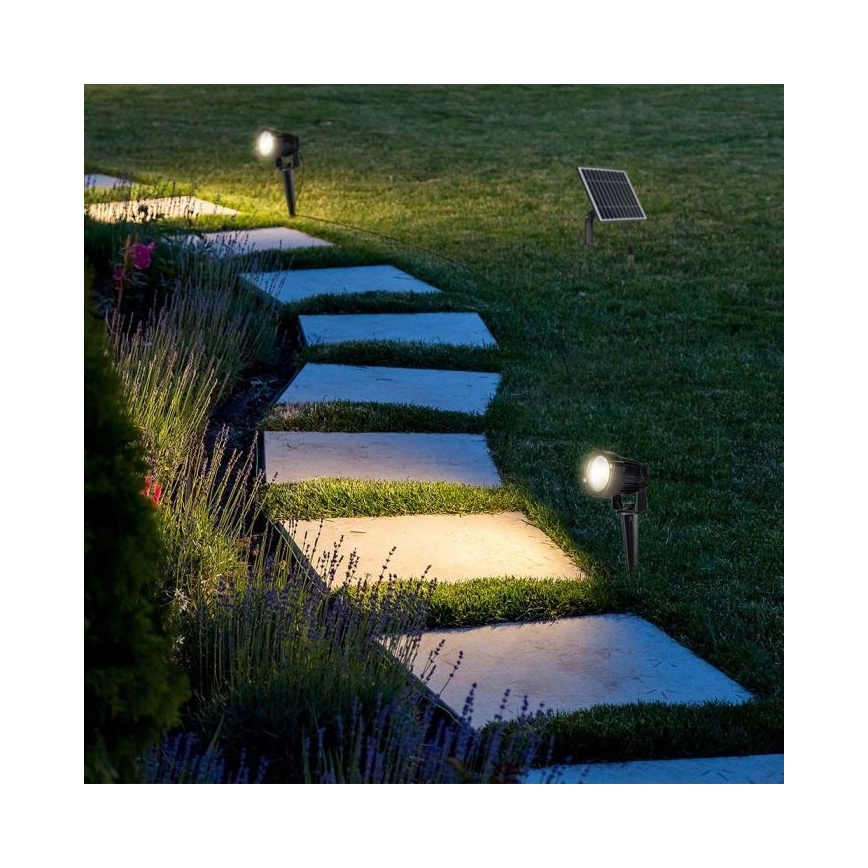 SET 3x LED Buiten zonne-energie lamp 3xLED/1,2W/3,7V IP65 3000K 4000 mAh